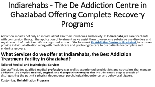 Freedom from De Addiction Centre in Ghaziabad Starts Here - Indiarehabs