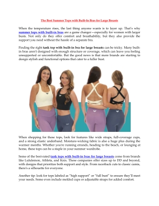 The Best Summer Tops with Built-In Bras for Large Breasts