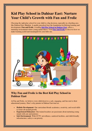 kid play school in dahisar east nurture your