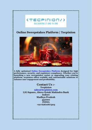 Online Sweepstakes Platform | Tecpinion