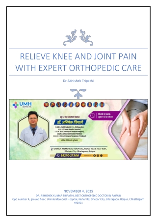 Relieve Knee and Joint Pain with Expert Orthopedic Care