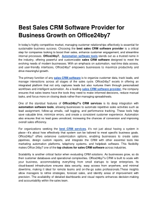 Best Sales CRM Software Provider for Business Growth on Office24by7.docx  Google Docs