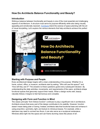 How Do Architects Balance Functionality and Beauty_