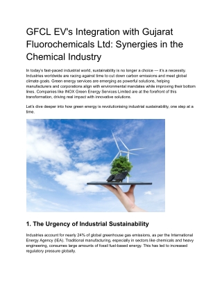How Green Energy Services Are Powering Industrial Sustainability Goals