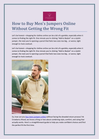 how to buy men s jumpers online without getting