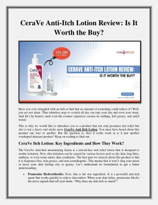 CeraVe Anti-Itch Lotion: Fast Relief for Itchy Skin​