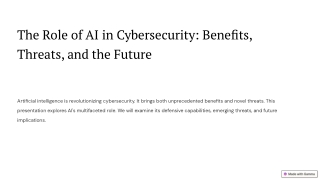 The Role of AI in Cybersecurity