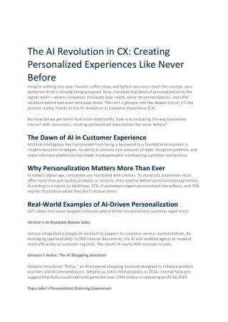 The AI Revolution in CX