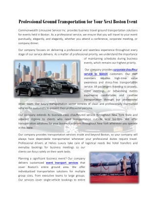 professional ground transportation for your next