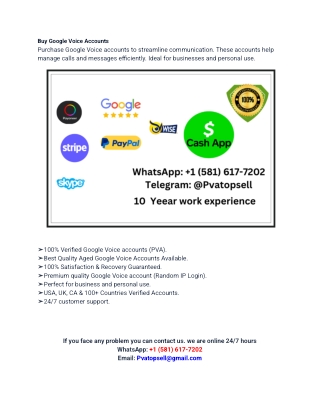 Buy Google Voice Accounts - 100% Safe & PVA, New Or ...