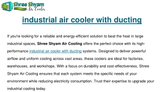 industrial air cooler with ducting