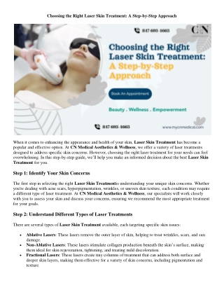 Choosing the Right Laser Skin Treatment: A Step-by-Step Approach