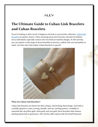 The Ultimate Guide to Cuban Link Bracelets and Cuban Bracelets