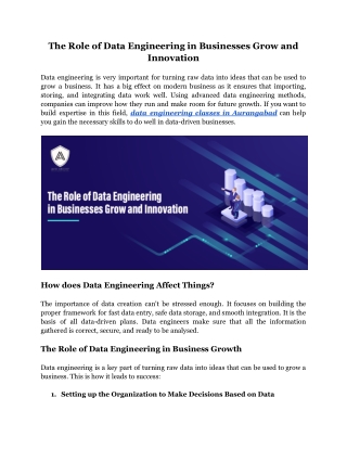 The Role of Data Engineering in Businesses Grow and Innovation