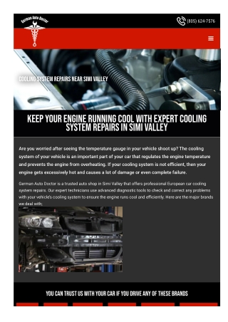 Cooling System Repairs Near Simi Valley