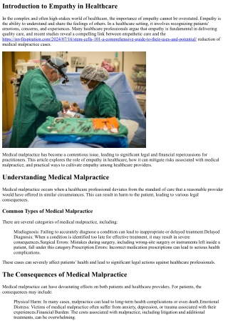 Empathy in Healthcare: Reducing the Risk of Medical Malpractice