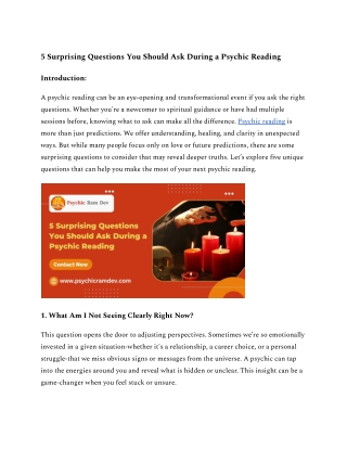 5 Surprising Questions You Should Ask During a Psychic Reading