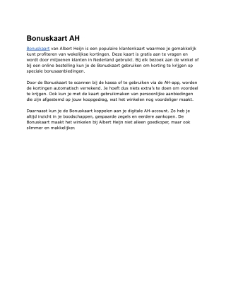 Bonuskaart AH