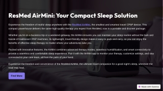 resmed airmini your compact sleep solution