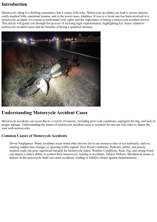 Protecting Your Rights: Hiring a Motorcycle Accident Lawyer for Your Case