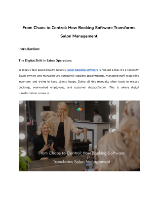 from chaos to control how booking software