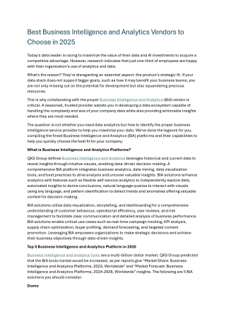 Business Intelligence and Analytics Platforms