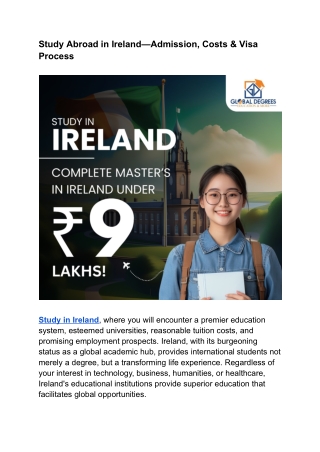 Study Abroad in Ireland—Admission, Costs & Visa Process