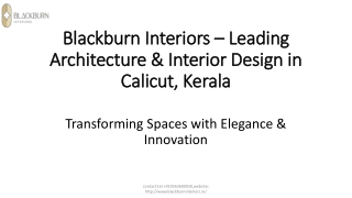 Blackburn Interiors – LeadingArchitecture in Calicut