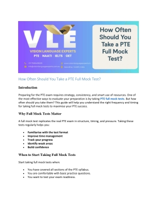 How Often Should You Take a PTE Full Mock Test