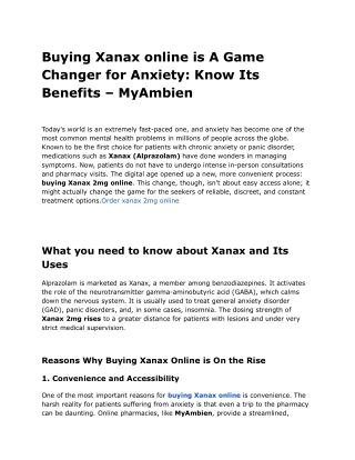 buying xanax online is a game changer for anxiety