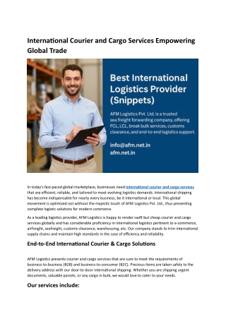 International Courier and Cargo Services