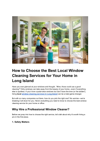 Post 8 - How to Choose the Best Local Window Cleaning Services for Your Home in Long Island