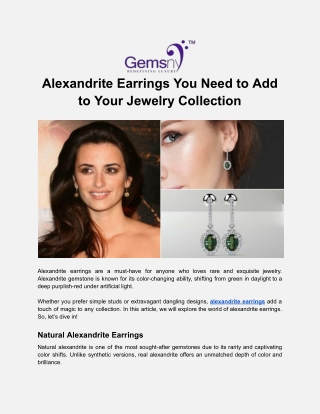 Alexandrite Earrings You Need to Add to Your Jewelry Collection