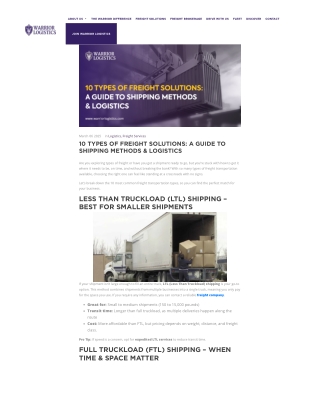 Types of Freight
