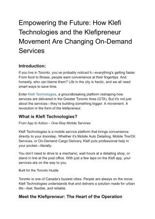 Empowering the Future_ How Klefi Technologies and the Klefipreneur Movement Are Changing On-Demand Services
