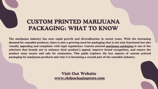 Custom Printed Marijuana Packaging What to Know