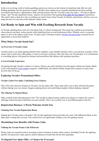 Get Ready to Spin and Win with Exciting Rewards from Vavada