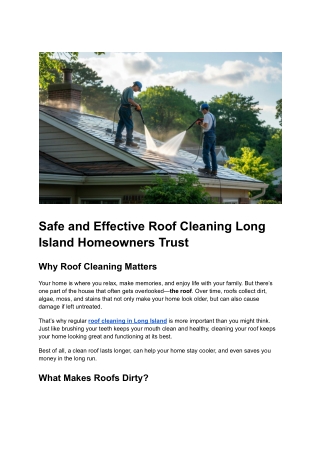 Post 14 - Safe and Effective Roof Cleaning Long Island Homeowners Trust