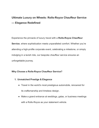 Ultimate Luxury on Wheels_ Rolls-Royce Chauffeur Service — Elegance Redefined
