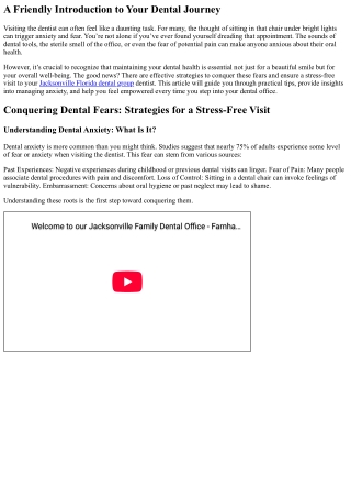 a friendly introduction to your dental journey