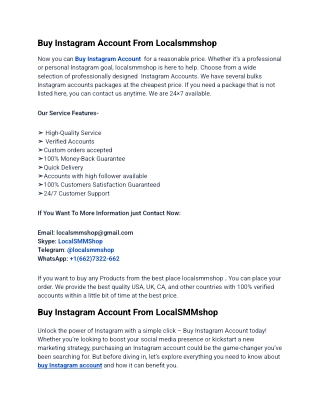 Best Site To Buy Instagram Account  In Online