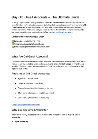 Buy Old Gmail Accounts – The Ultimate Guide