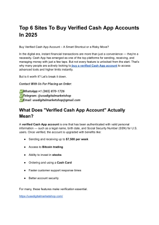 Buy Verified Cash App Account – A Smart Shortcut or a Risky Move_
