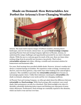 Shade on Demand How Retractables Are Perfect for Arizona’s Ever-Changing Weather