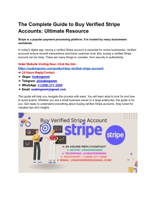 the complete guide to buy verified stripe