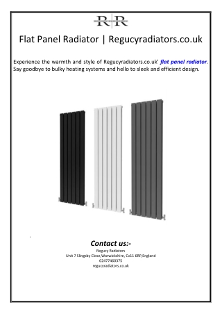 Flat Panel Radiator | Regucyradiators.co.uk