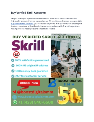 The Ultimate Guide to Buying Verified Skrill Accounts for Beginners