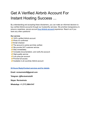Buy Airbnb Account – Verified & Ready for Instant Use