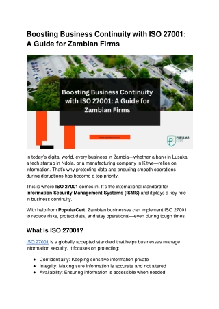 Boosting Business Continuity with ISO 27001_ A Guide for Zambian Firms