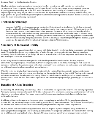 increased reality in gas engineering training